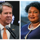 This combination of 2022 and 2021 file photos shows Georgia Gov. Brian Kemp, left, and gubernatorial Democratic candidate Stacey Abrams. Republicans are using the defeat of a voting suit brought by a group founded by Abrams to attack her legitimacy as a voting rights advocate. They say a judge’s Friday rejection of the last remaining claims in a suit brought by Fair Fight Action shows that Abrams was wrong all along to claim that she lost the 2018 Georgia governor’s race to Kemp because of voter suppression by Kemp.